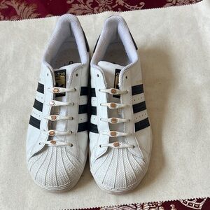 Adidas Classic White and Black Shell Toe Sneakers